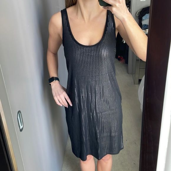 Black Matte Sequin Vince Dress, Size XS - Picture 3 of 6